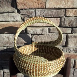 Basket with fancy handle